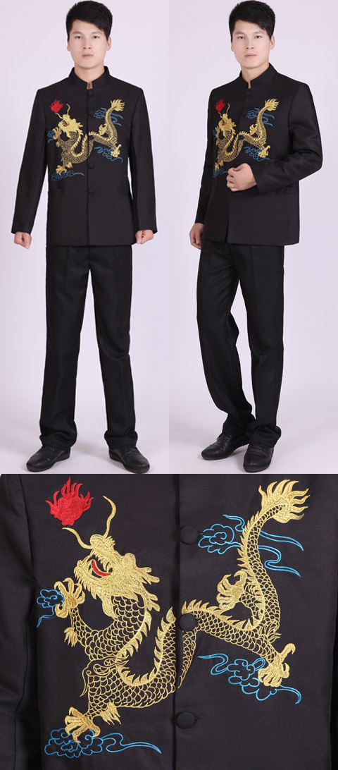 Modernised Mao Suit w/ Color Dragon Embroidery (RM)
