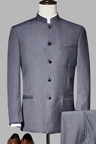 Modernised Snug Fit Mao Suit - Dk Grey (RM)