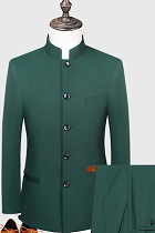 Modernised Snug Fit Mao Suit - Olive (RM)