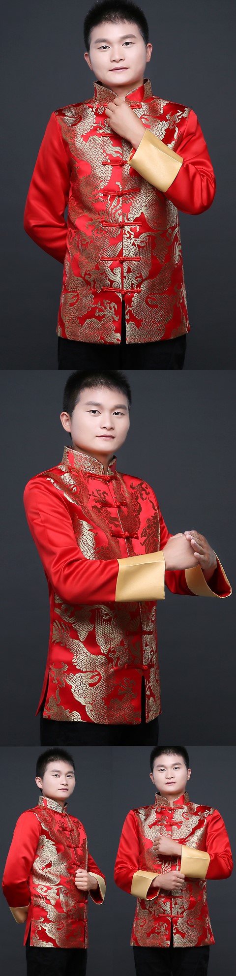 Modified Mandarin Jacket w/ Embroidery Patches (RM)