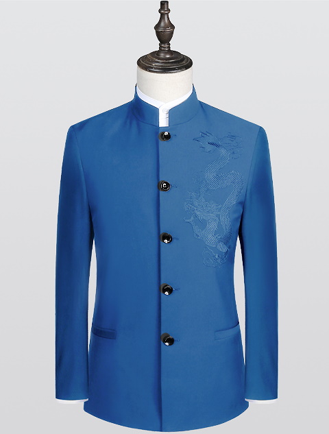Modernised Snug Fit Mao Jacket w/ Big Dragon Embroidery (RM)