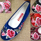 Satin Peony Mudan Embroidery Shoes
