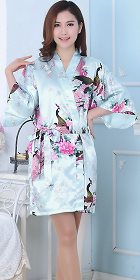 Silky Short Robe - Light Blue (RM)
