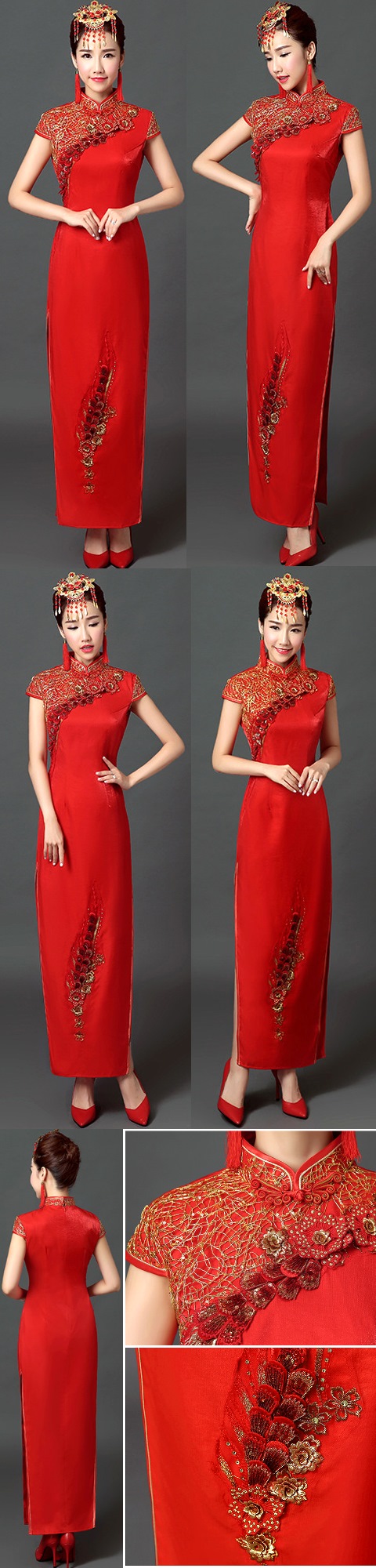 Cup-sleeve Long-length Cheongsam (RM)