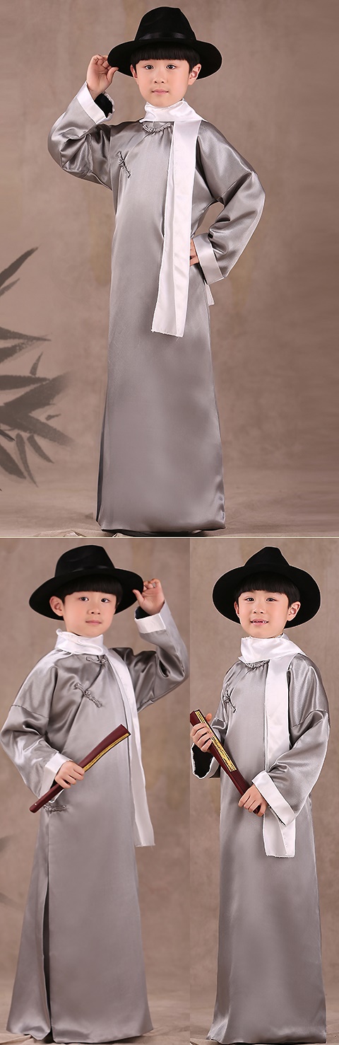 Kid's Mandarin Robe w/ White Folding Cuffs (RM)