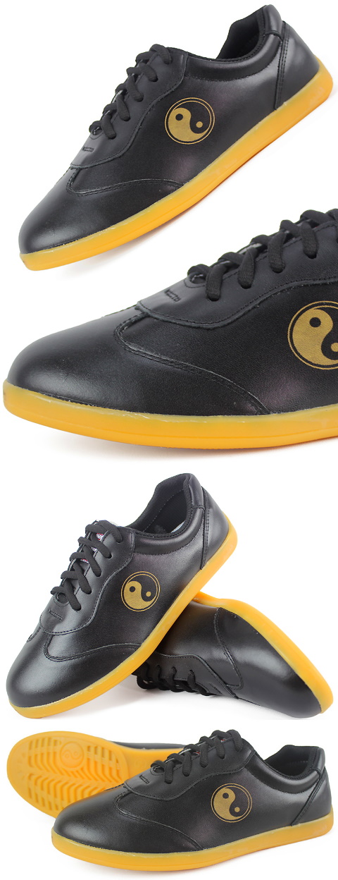 Professional Taichi Cowhide Sneakers (Black)