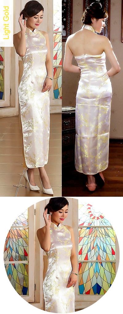 Cut-in Shoulders Bareback Brocade Cheongsam (RM)