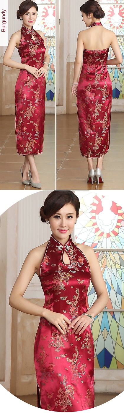 Cut-in Shoulders Bareback Brocade Cheongsam (RM)