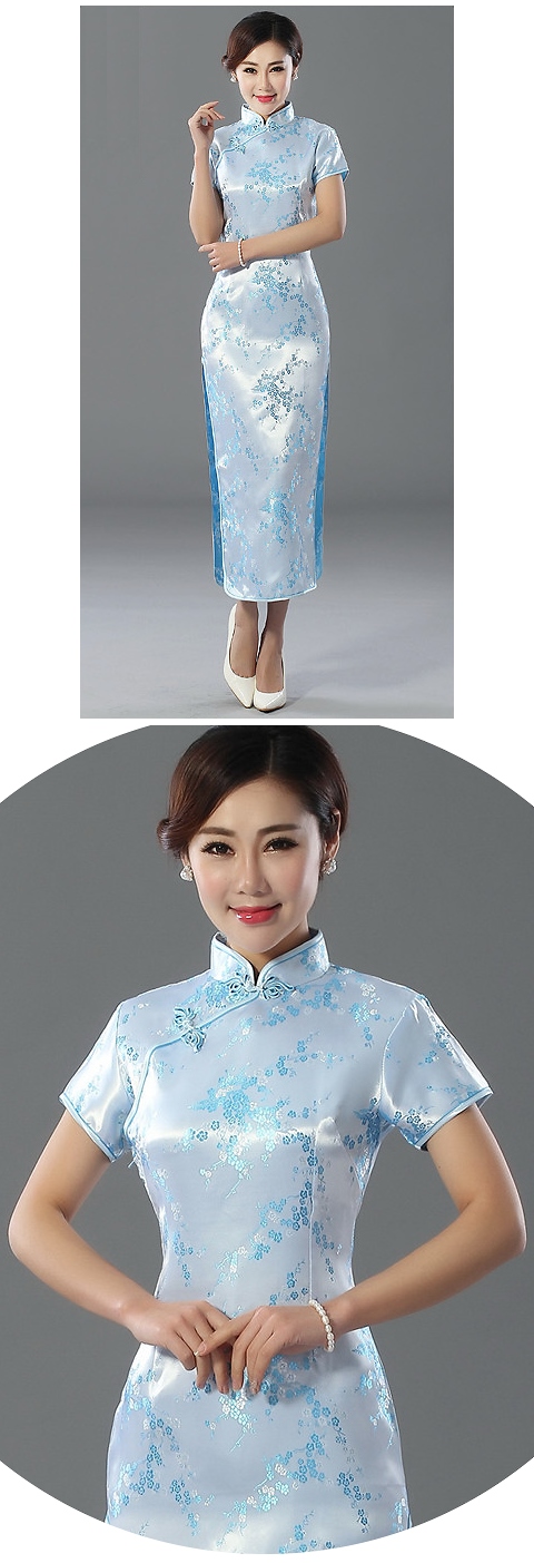 Short-sleeve Long-length Brocade Cheongsam (RM)