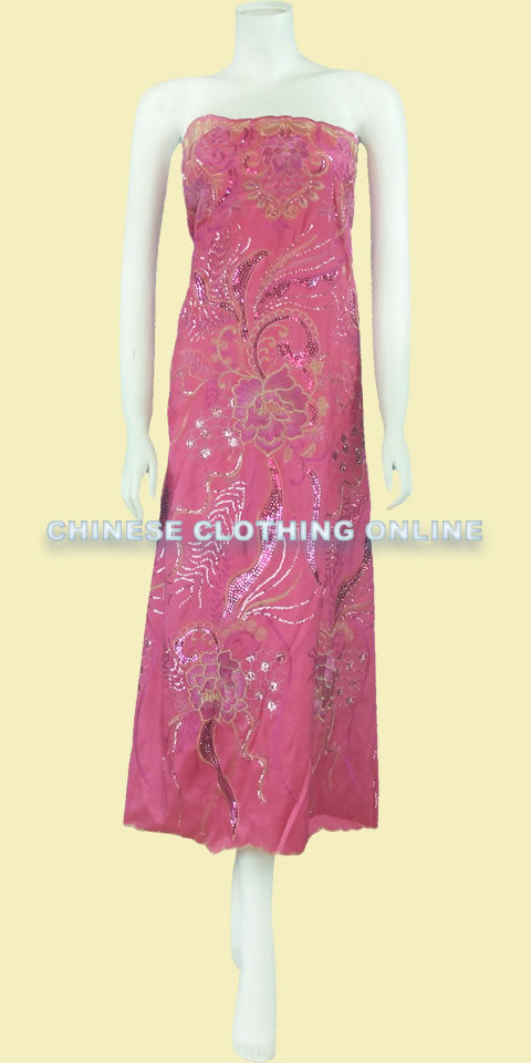 Fabric - Floral Embroidery Chameleon Thai Silk