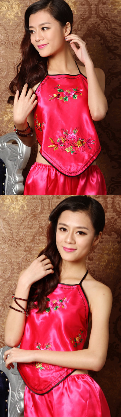 Embroidery Halter Top (RM)花卉刺