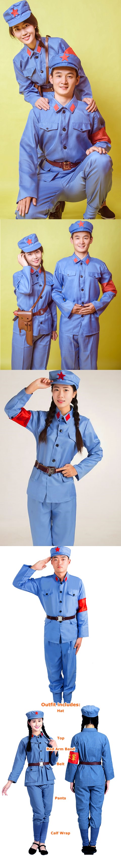 Chinese Red Army Uniform Outfit (Blue)