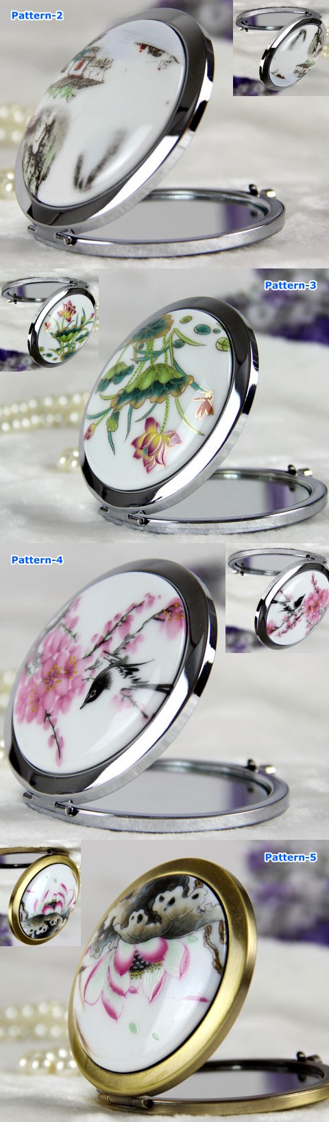 Hand Painting Compact Mirror (Multi-pattern)