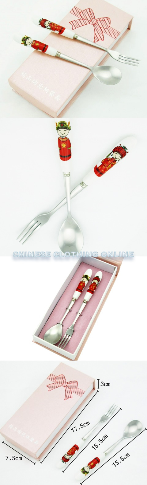Stainless Steel w/ Porcelain handle Cutlery Set