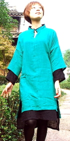 Long-sleeve Dual-layer Mid-length Cheongsam (CM)
