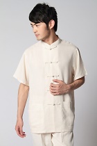 Linen Cotton Short-sleeve Chinese Ethnic Shirt (RM)