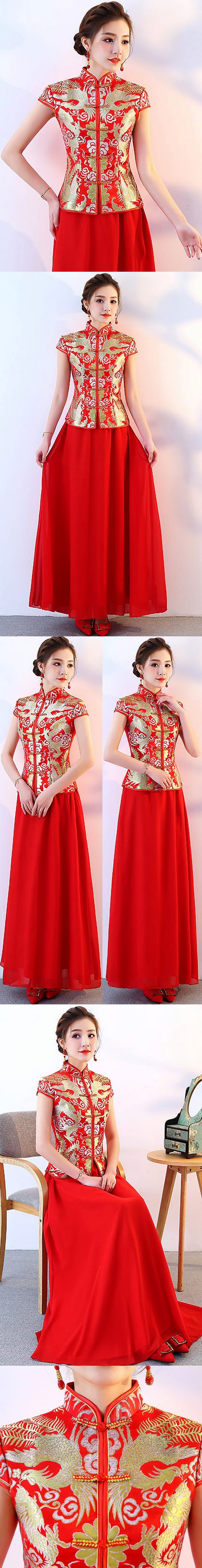 Red Evening-dress / Bridal Skirt Suit