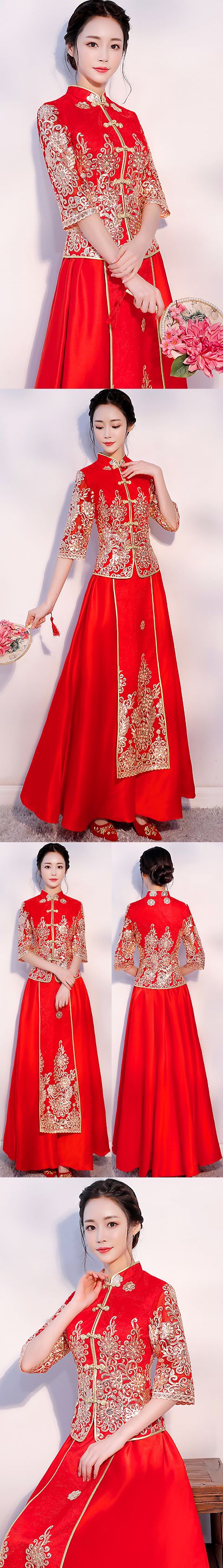 Red Evening-dress / Bridal Skirt Suit