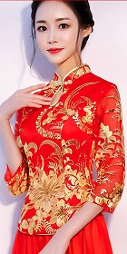 Red Evening-dress / Bridal Skirt Suit