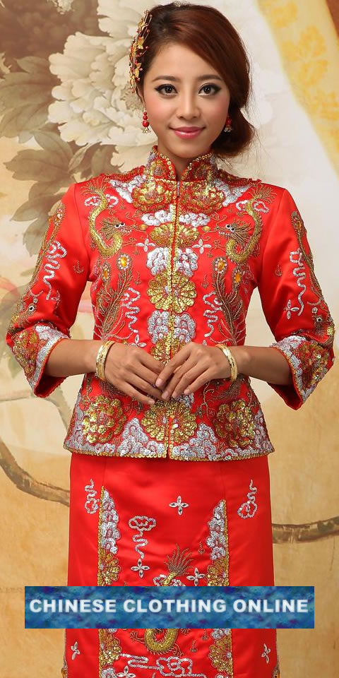 Luxurious Handmade Dragon and Phoenix Qungua