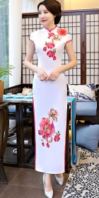 Long-length Silky Embroidery Cheongsam (CM/RM)