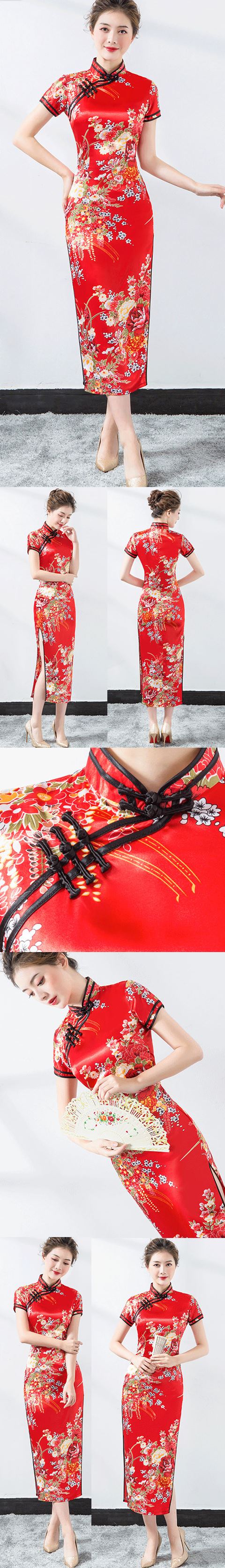 Short-sleeve Long-length Cheongsam (RM)