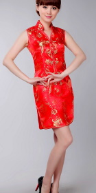 Sleeveless Short-length Brocade Cheongsam (RM)