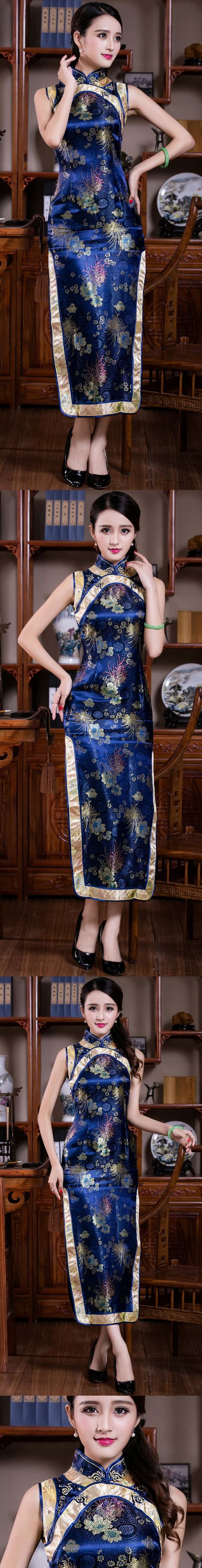 Sleeveless Long-length Brocade Cheongsam (RM)
