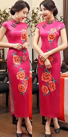 Long-length Silk Printing Cheongsam (RM)