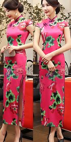 Long-length Silk Printing Cheongsam (RM)