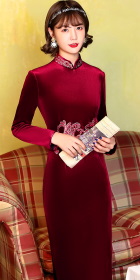 Long-sleeve Velvet Cheongsam (RM)