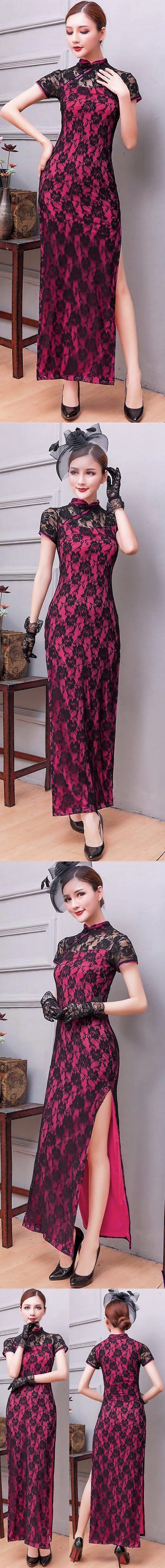 Short-sleeve Long-length Embroidery Gauze Cheongsam (RM)