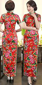 Long-length Ethnic Printing Cheongsam (CM/RM)