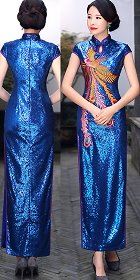Paillettes Embroidery Long-length Cheongsam (CM)