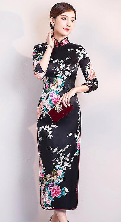 3/4-sleeve Long-length Cheongsam (RM)