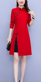 Modernized Long-sleeve Mid-length Cheongsam (RM)