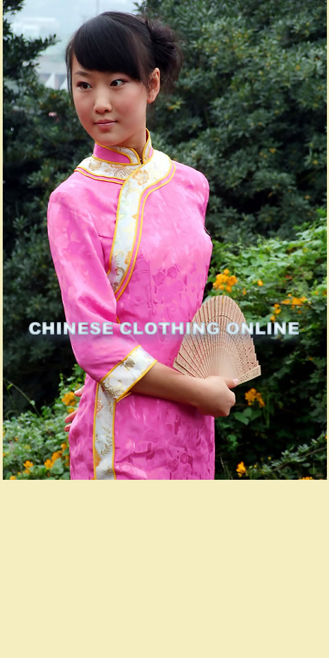3/4-sleeve Long-length Cheongsam (CM)