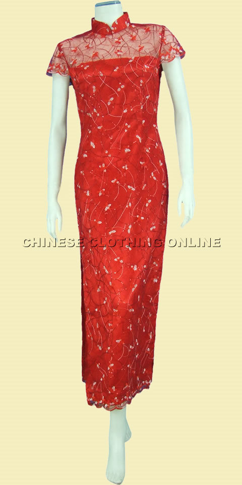 Fabric - See-through Embroidery Gauze (Red)