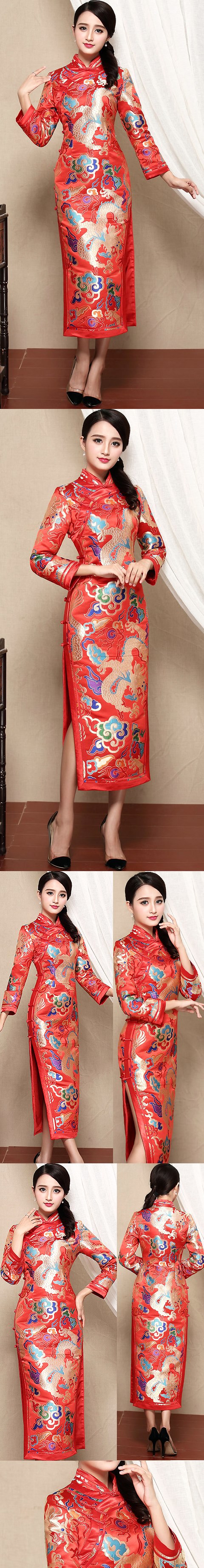 Long-sleeve Long-length Cheongsam (CM)