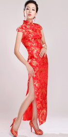 Cup-sleeve Long-length Cheongsam (CM)