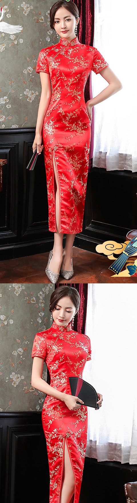 Short-sleeve Long-length Cheongsam (CM)