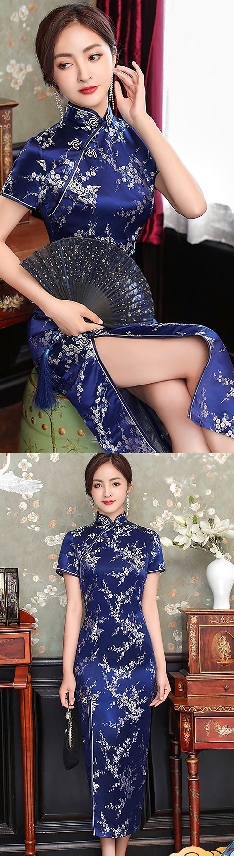 Short-sleeve Long-length Cheongsam (CM)