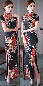 Short-sleeve Long-length Cheongsam (CM)