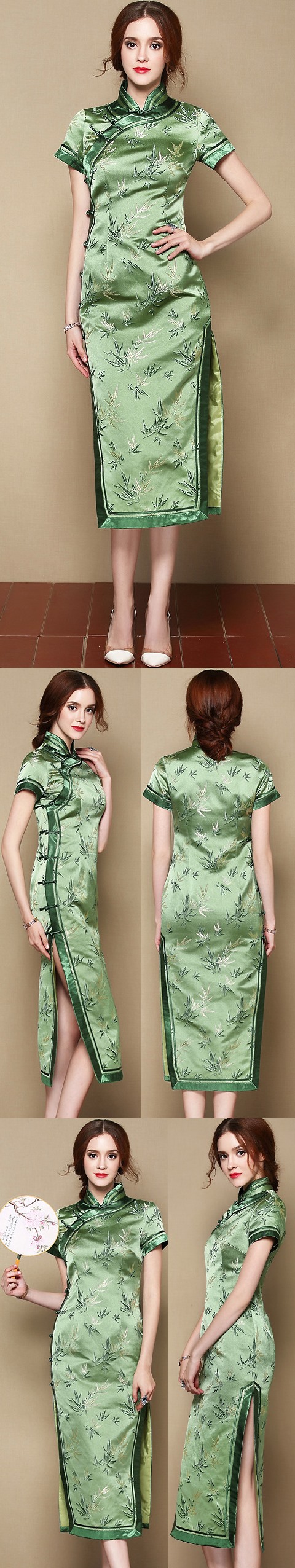 Short-sleeve Long-length Cheongsam (CM)