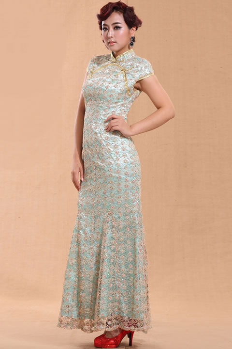 Cup-sleeve Long-length Cheongsam (CM)