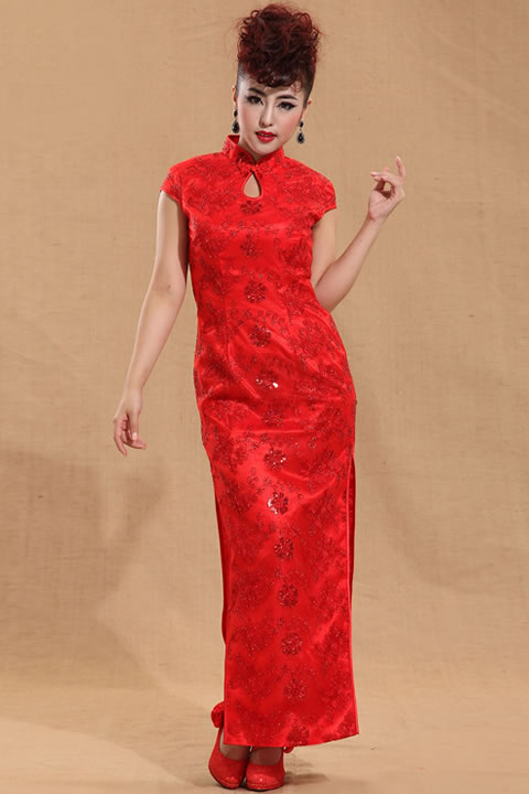 Cup-sleeve Long-length Cheongsam (CM)