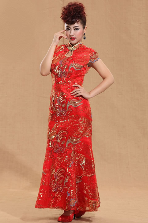Cup-sleeve Long-length Cheongsam (CM)
