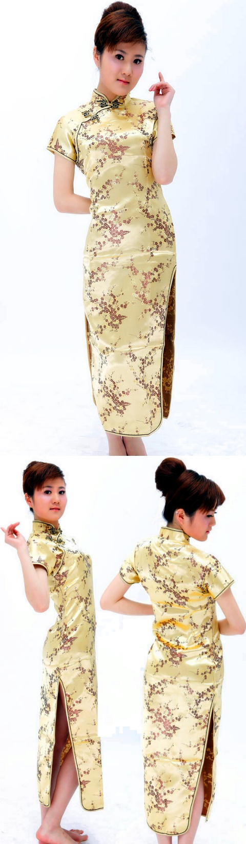 Short-sleeve Long-length Brocade Cheongsam (RM)