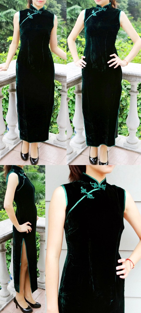 Sleeveless Long-length Cheongsam (CM)