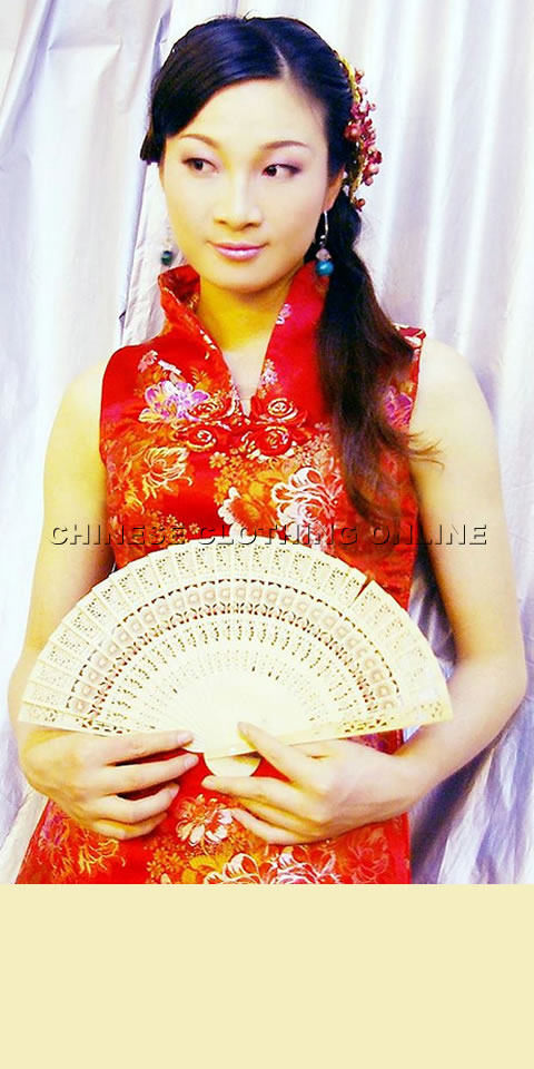 Sleeveless V-collar Long-length Cheongsam (CM)